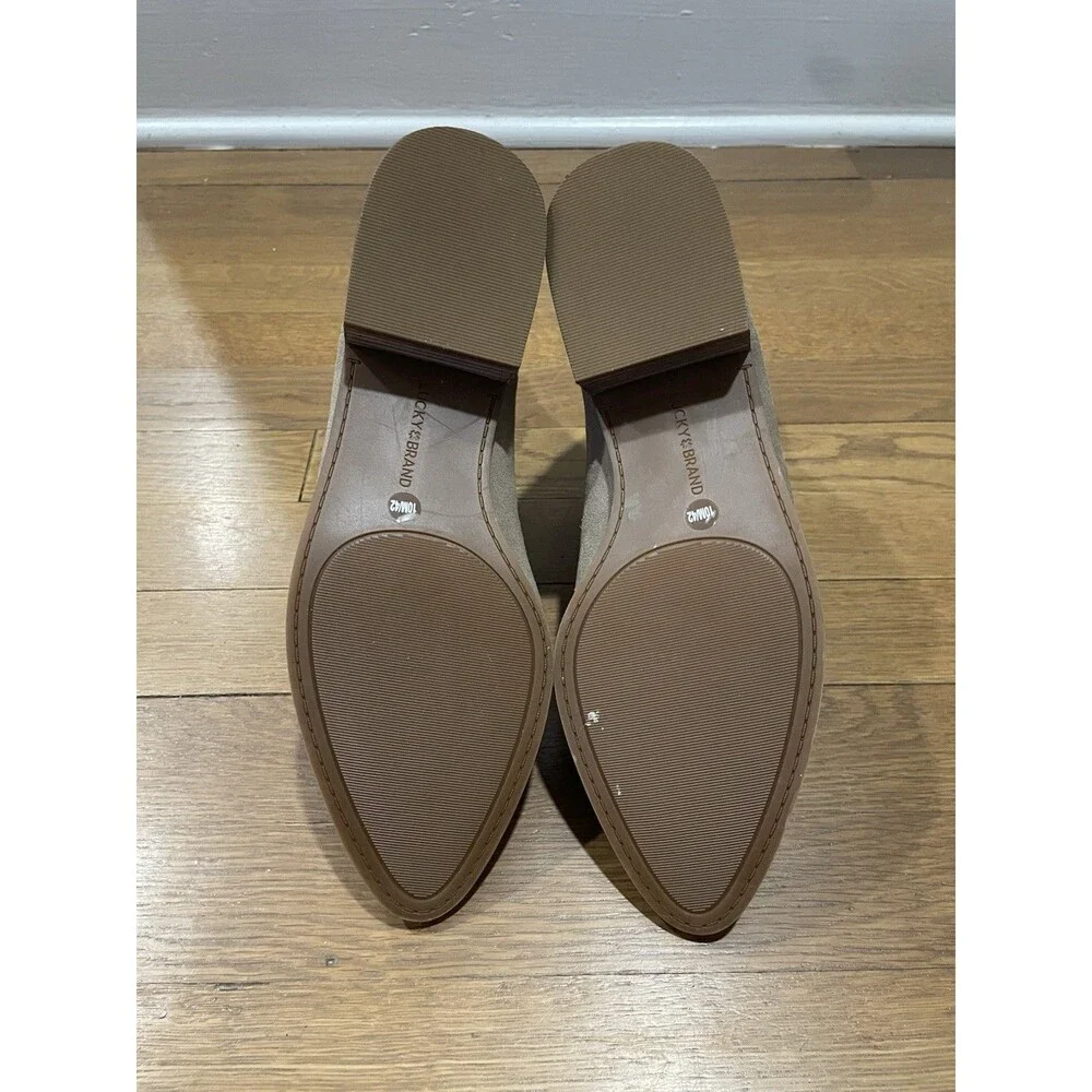 Lucky Brand Lufti Chelsea Boot Women's Size 10M EUR 42 Tan Suede Almond Toe